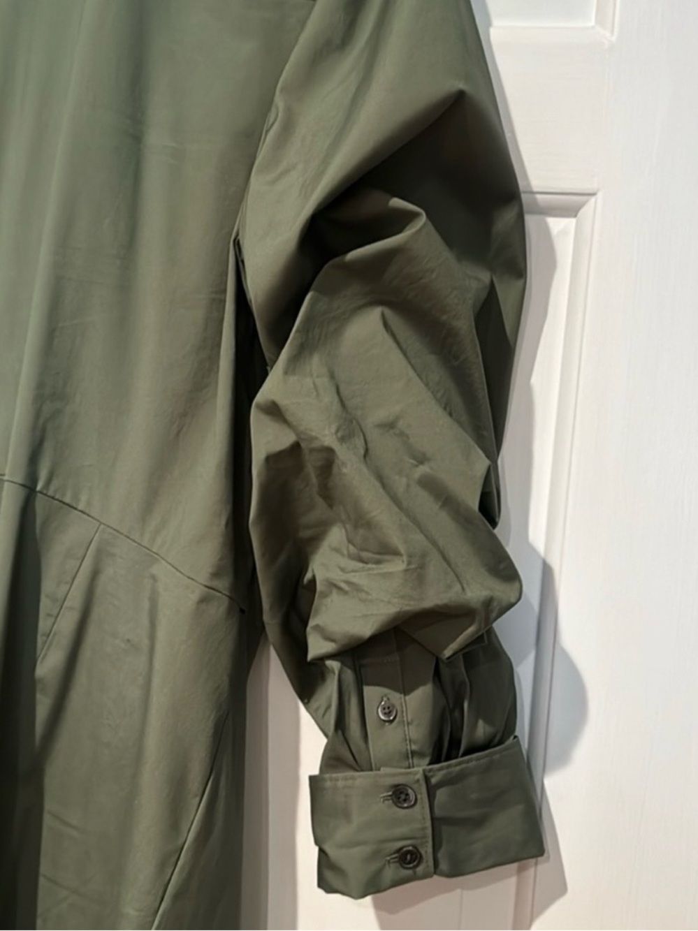 Veronica Beard Afton Olive Wrap Midi Dress size 12 w Gold Ring beautiful - Picture 11 of 12